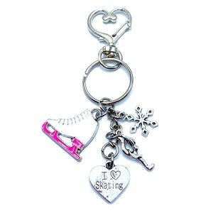 Ice Skating Keychain Bag Charm Figure Skater